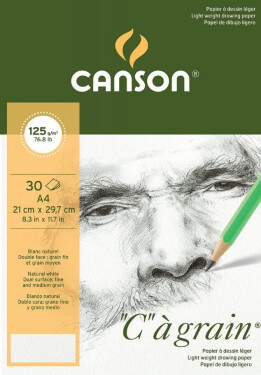 Canson C a Grain blok lepený 125g A4 30 listů