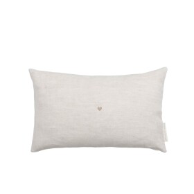 Bastion Collections Lněný povlak s výplní Naturel Heart 30 x 50 cm, béžová barva, textil