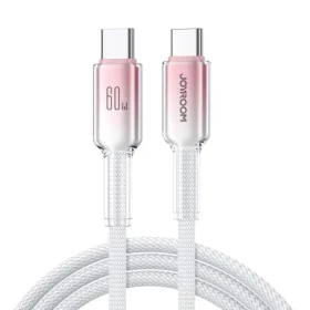 Joyroom S-A42 Crystal-Clear Series Nabíjecí kabel USB-C (M) - USB-C (M) 60W 1.2m bílá (6956116728106)