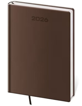Diář 2026 denní A5 Soft - hnědá