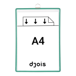 Djois rámeček s kapsou a očkem, A4, otevřený shora, zelený, 5 ks