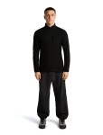 ICEBREAKER Mens Merino 400 RealFleece Grid LS Half Zip, Black (vzorek) velikost: M