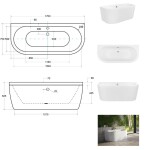 BESCO - Volně stojící vana VOLYA - Barva - Bílá, Rozměr vany - 170 × 75 VANTUR170
