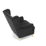 Křeslo ušák, černá látka, AK-388 BK2