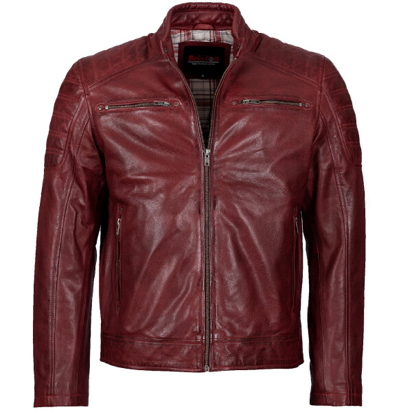 Pánská Kožená Bunda Red Classic Brixton Červená Velikost: M