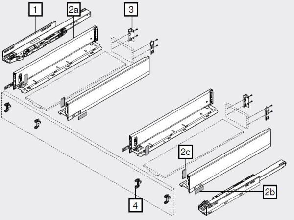 Blum K-BLUM Legrabox M 500 mm/40 kg, Blumotion/TOB, Orion šedá, dřez :: expando, dřez (390216)