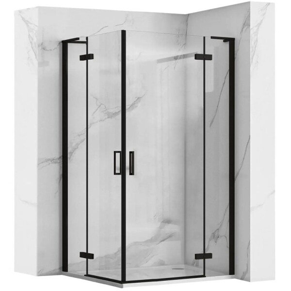 REA/S - Sprchová kabina Hugo Double Black 100x100 KPL-K6602