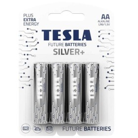 TESLA SILVER+ alkalická tužková baterie AA (LR06) 4 ks / blister (1099137214)