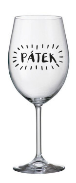 PÁTEK - čirá sklenice na víno 350 ml