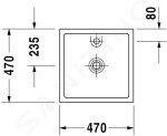 DURAVIT - Starck 1 Umyvadlová mísa 470x470 mm, bez přepadu, 1 otvor pro baterii, bílá 0387470027