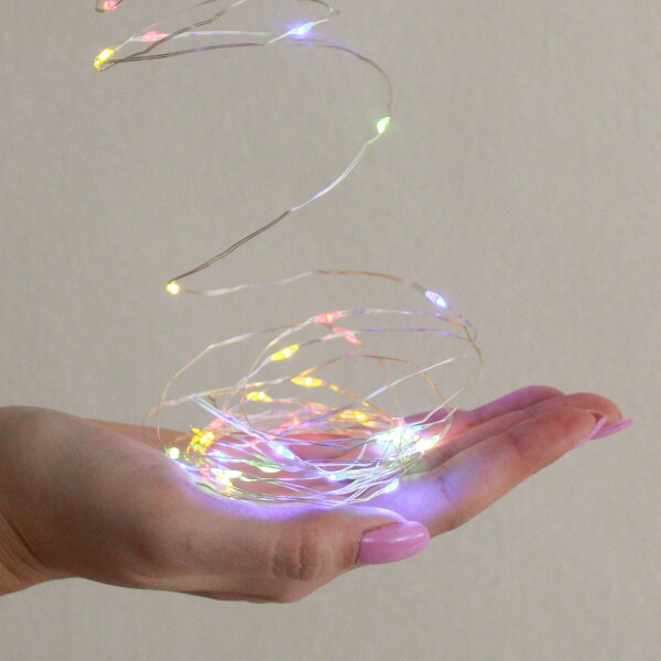 Star trading LED-wire garland Dew Drops 40 multicolour LED wire: silver length ca.4