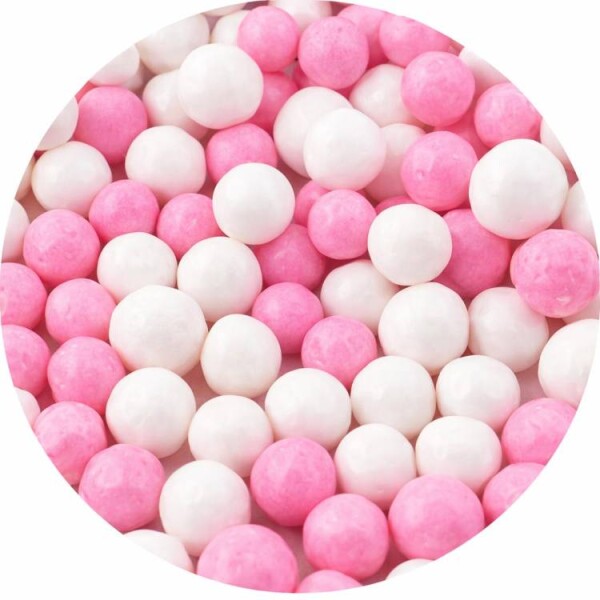 SweetArt cukrové perly růžové a bílé 7 mm (80 g)