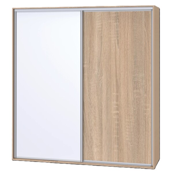 Nábytek Mikulík Skříň ONYX - 1x plné dveře + 1x zrcadlo (š 120-200 cm/v 240 cm) ROZMĚR: (š/v/h) 120 x 240 x 60 cm