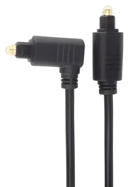 OEM Toslink kabel 90° / Optický audio kabel / Toslink (M) - Toslink (M) / 1 m / průměr 4 mm (kjtos3-1)