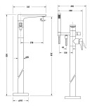 DURAVIT - Tulum Vanová baterie do podlahy, chrom TU5250000010