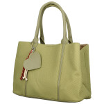 Módní dámská koženková kabelka do ruky Beatis, světle zelená