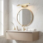 Koupelnové nástěnné LED svítidlo SWE031-1W 40cm Brush Gold OSW-20130