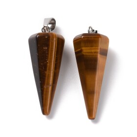 Kyvadlo z přírodního kamene - tygří oko - 35–36 × 13–14 mm - 1 ks