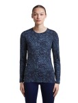 ICEBREAKER Wmns Merino 200 Oasis LS Crewe Moss BloomAOP, Midnight Navy/Dawn/Aop (vzorek) velikost: S