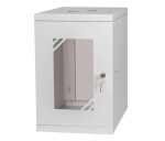 LEXI-Net 10" nástěnný rozvaděč Basic 9U 292x300, skleněné dveře, bez zad, svařovaný, šedý EDF_10102485