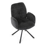 Jídelní židle, černá, hladká látka, DCH-D1330 BK2