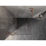 MEXEN/S - Lunar L Duo sprchový kout dveře křídlové 80 x 80, transparent, měď kartáčovaná 834L-080L-080P-65-00