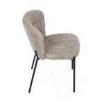 Židle jídelní, lanýžová látka, černé kovové nohy.