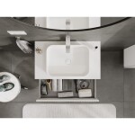 MEXEN/S - Rivel koupelnová skříňka pod umyvadlo 80 cm s deskou, 2 zásuvky, reliéf , bílá mat 91A20-08047-2-BFFC01