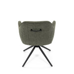 Židle jídelní a konferenční, zelená látka, černé kovové nohy, otočný mechanismus