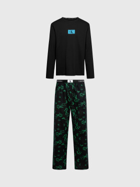 Pánské pyžamo 000NM2526E I2R černé potiskem Calvin Klein