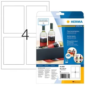 Herma etikety na lahve bílé / Etikety / 90x120 mm / Lesklé / Inkjet / 40 ks / A4 (8882)