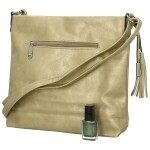 Stylová dámská koženková crossbody kabelka Bessy, zlatá
