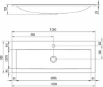 RAVAK - Clear Umyvadlo 100x38 cm, bez přepadu, s otvorem pro baterii, bílá XJJ01110000