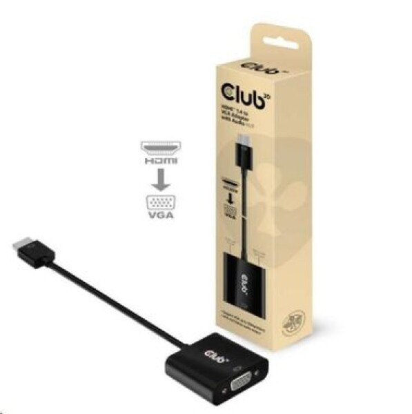 CLUB3D CAC-1302 redukce HDMI na VGA M/F černá / FHD 60Hz / 3.5mm jack (CAC-1302)