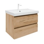 Koupelnová skříňka 2 zásuvková s umyvadlem SAT B-Way 59x50x45 cm dub mat BWAY260OAKU1BBI BWAY260OAKU1BBI