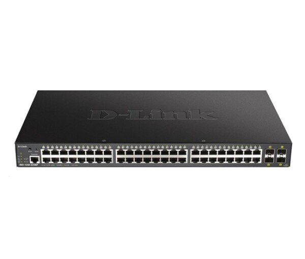 D-Link DGS-1250-52XMP 52-Port Gigabit Smart PoE Switch, 48x GbE PoE+, 4x SFP+, PoE 370W EDF_385529