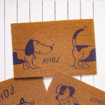 Bella Rose Rohožka z kokosových vláken Pes / Ahoj, přírodní barva