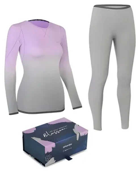 Spokey FLORA SET fialovo-šedá L/XL / Dámské termoprádlo / dárkové balení (5905339419781)