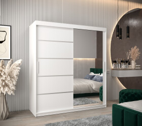 Šatní skříň Abi V2 Barva korpusu: Bílá, Rozměry: 180 cm, Dveře: Bílá