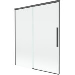 MEXEN/S - Rox vanová zástěna 2-křídlová posuvná 140 x 150, transparent, grafit kartáčovaná 8C9-140-001-66-00
