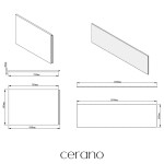 CERANO - Vana akrylátová Elisa - L/P - obdélníková - bílá - 180x80x40 - s panely a nožičkami CER-092031