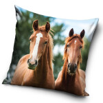Povlak na polštářek Koně Hnědáci