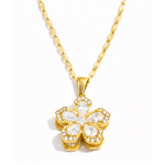 ELENYS Floraya Spinner Crystal – pozlacený náhrdelník 18K žluté zlato Délka: 40+5 cm / max. 45 cm