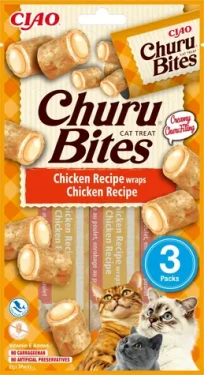 Inaba Churu Bites kuře / Pamlsky pro kočky / poloměkké polštářky / 3 x 10 g (022937)