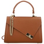 Elegantní dámská kožená kabelka do ruky Armina, koňaková