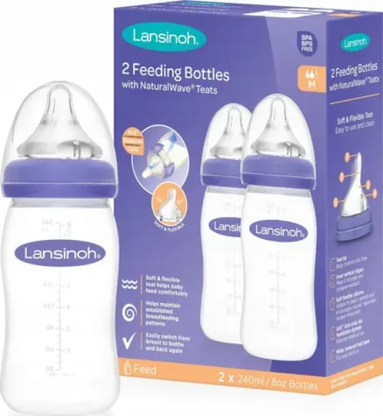 Lansinoh Kojenecká láhev NaturalWave 240 ml / Kojenecká láhev / 2 ks (KOS-7611)