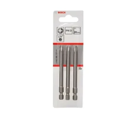 BOSCH Sada šroubovacích bitů PH3 89 mm / Sada šroubovacích bitů / 3 ks / Extra odolné / Šestihranná stopka 1/4" (2607001537)
