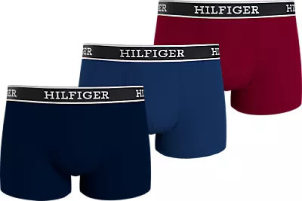 Pánské boxerky 3Pack UM0UM03185 0SX tm.modré/modré/vínové Tommy Hilfiger