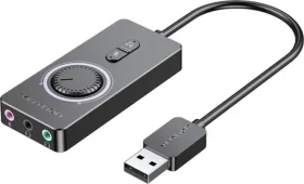 Vention Externí zvuková karta USB / Zvuková karta / line-in / line-out / 16bit / 44,1–48 kHz / 1 m (CDRBF)