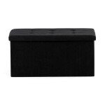 Taburet s úložným prostorem, černá manšestrová látka